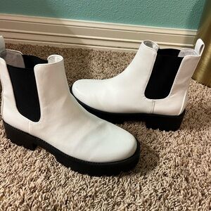 BP black and white boots